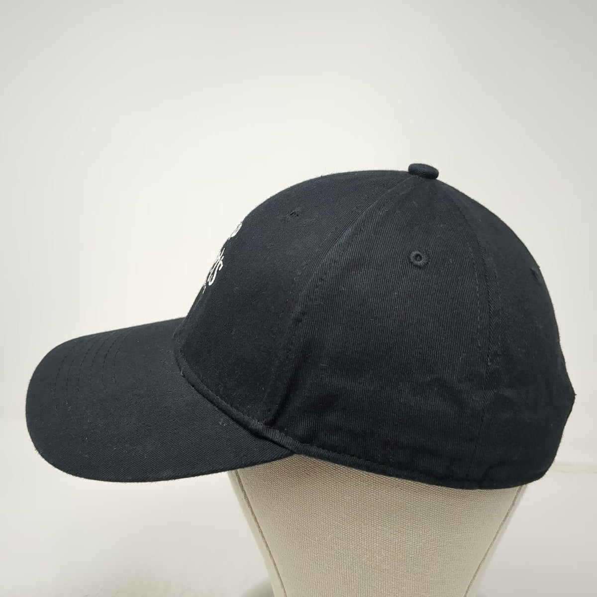 Peet's Coffee Baseball Cap Black One Size Leather Strap Slideback 6 Panel Hat