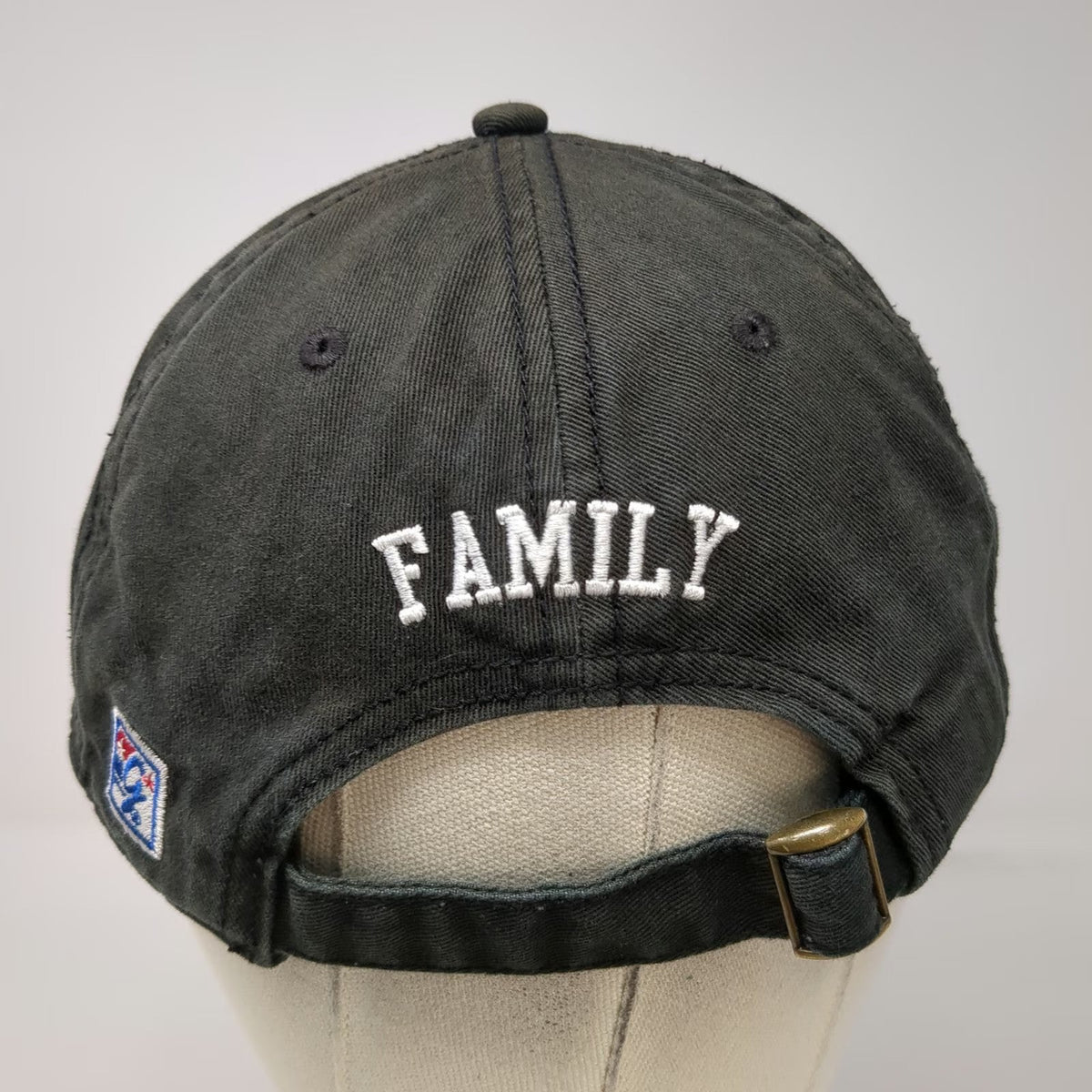 The Game Black Baseball Cap One Size Lacrosse SPF Logo Slideback Family Hat