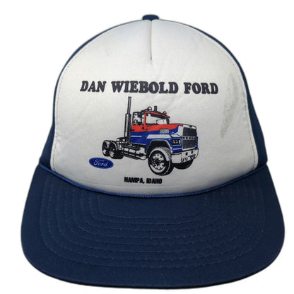 Dan Wiebold Ford Nampa Idaho Trucker Hat Blue One Size Snapback Truck Graphic