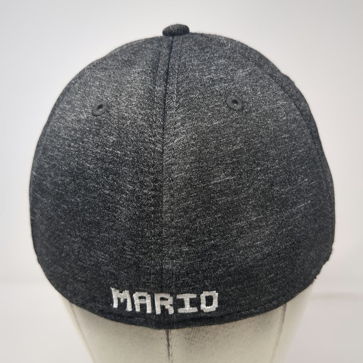 Nintendo Mario Patch Baseball Cap Gray Red White One Size Fitted Stretch Hat