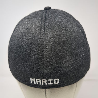 Nintendo Mario Patch Baseball Cap Gray Red White One Size Fitted Stretch Hat