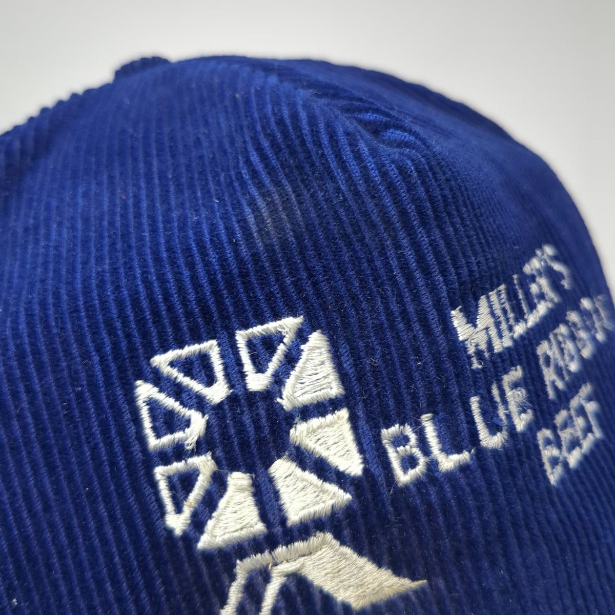 Miller's Blue Ribbon Beef Hat Trucker Blue OSFM Corduroy Rope Brim Adjustable