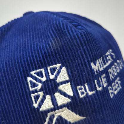 Miller's Blue Ribbon Beef Hat Trucker Blue OSFM Corduroy Rope Brim Adjustable