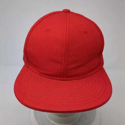 Hatco Premium Original Flat Fitted Baseball Cap Red 7 3/8 Lightweight Blank