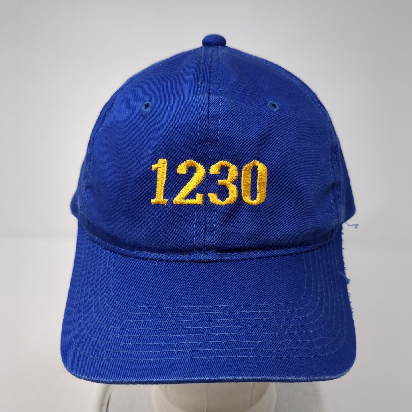 1230 Snapback Hat Blue One Size Adjustable Embroidered Solid 6 Panel