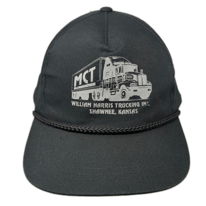 Yupoong 5 Panel Black One Size William Harris Trucking Rope Snapback Kansas Hat