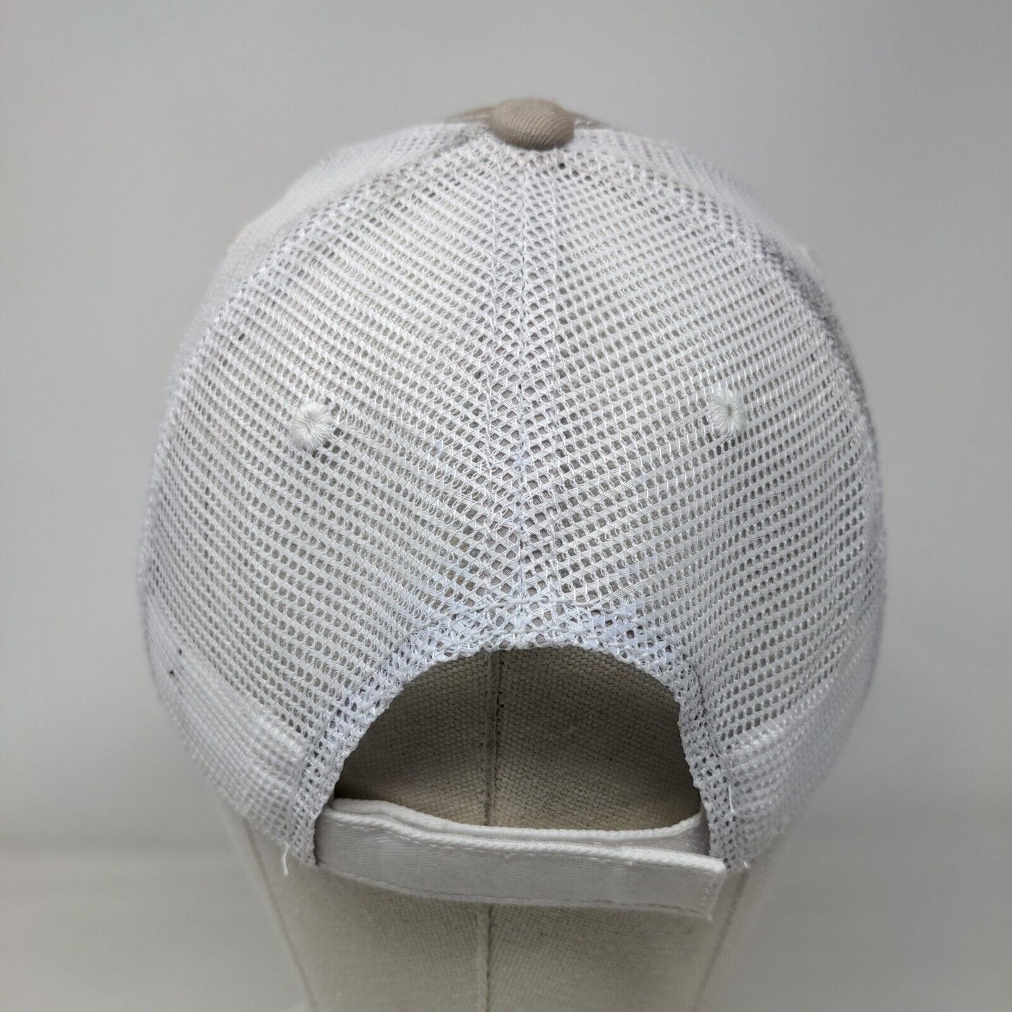 James River Equipment Strapback Trucker Hat Tan One Size Mesh Back