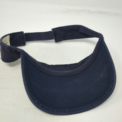 Eddie Bauer Visor Blue One Size Logo American Flag Strapback Cotton Hat Outdoors
