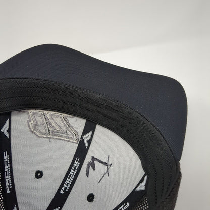 17 Telford Fitted Mesh Back Trucker Hat Black 6 7/8-7 3/8 Embroidered