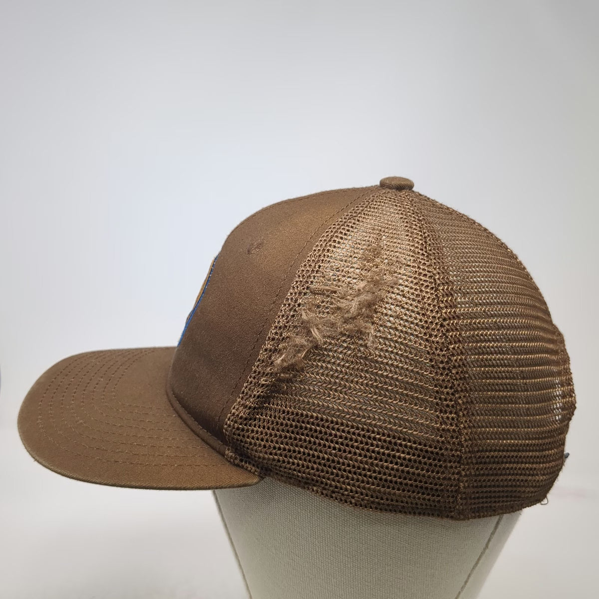 Flylow Trucker Hat Brown One Size Just Here For The Vibe Wave Patch Mesh Back