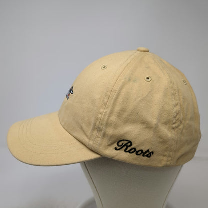 Roots Baseball Cap Beige One Size Embroidered Loon Bird Cotton Slideback Hat