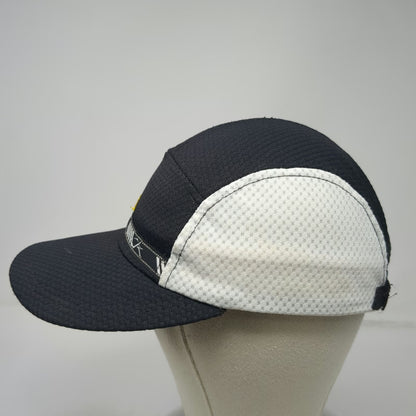 SportHill 5 Panel Black White One Size Running Mesh Side Panels Adjustable Hat