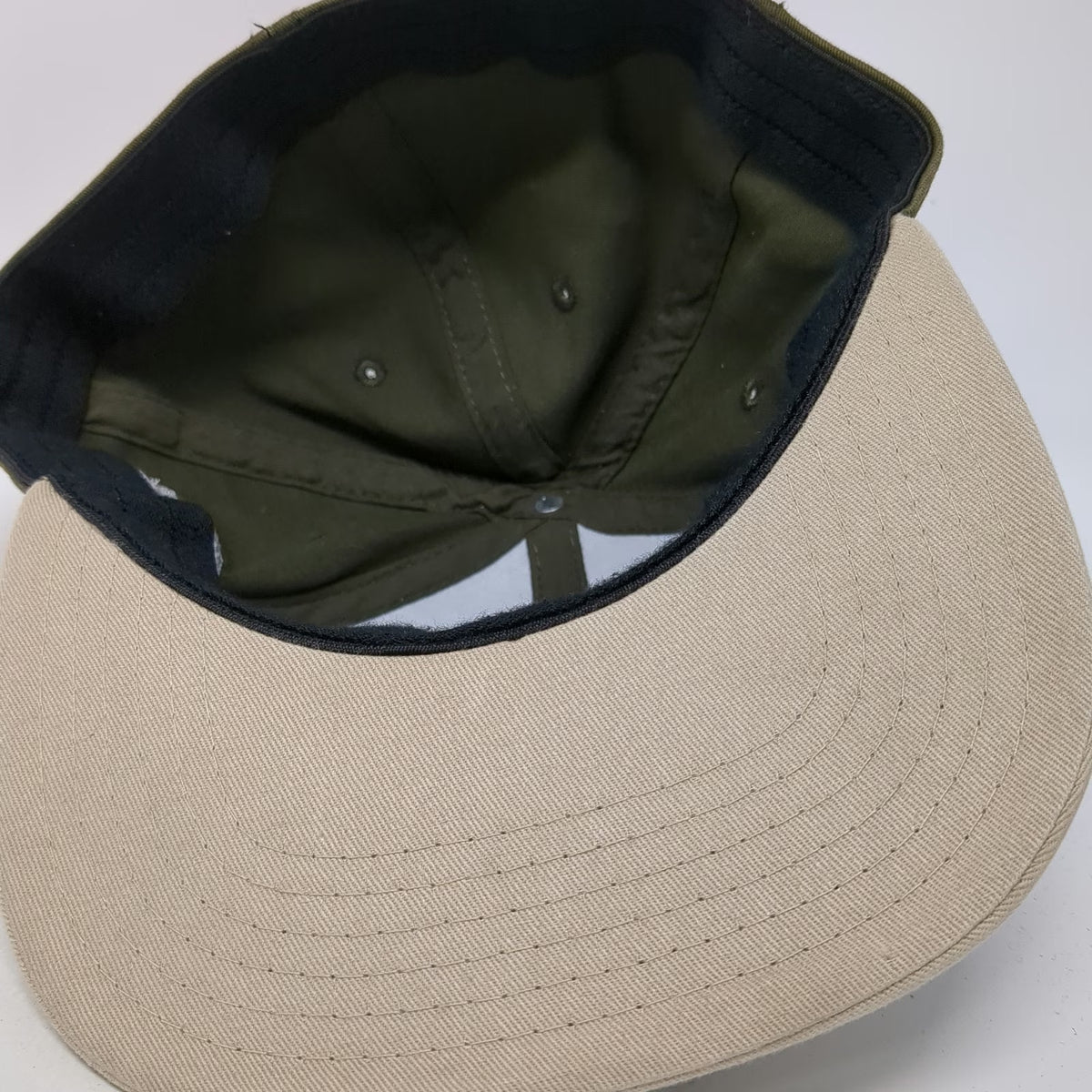 Baseball Cap Green Beige One Size Seattle Washington Strapback Flat Brim Hat