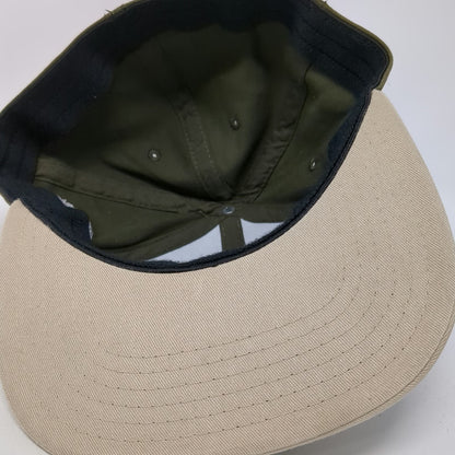 Baseball Cap Green Beige One Size Seattle Washington Strapback Flat Brim Hat