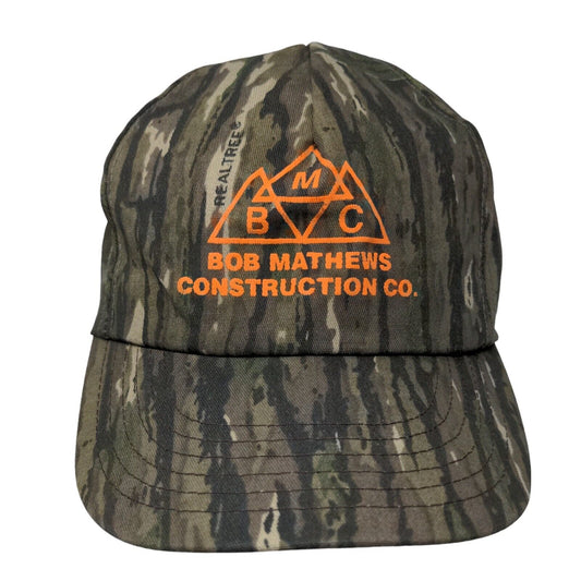 Bob Matthews Construction Co. Snapback Hat Camouflage One Size Realtree