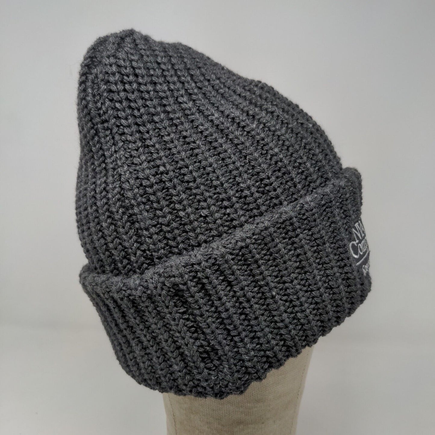 NVA Compassion First Hospital Men's Knit Beanie Hat Cap Gray Embroidered Logo