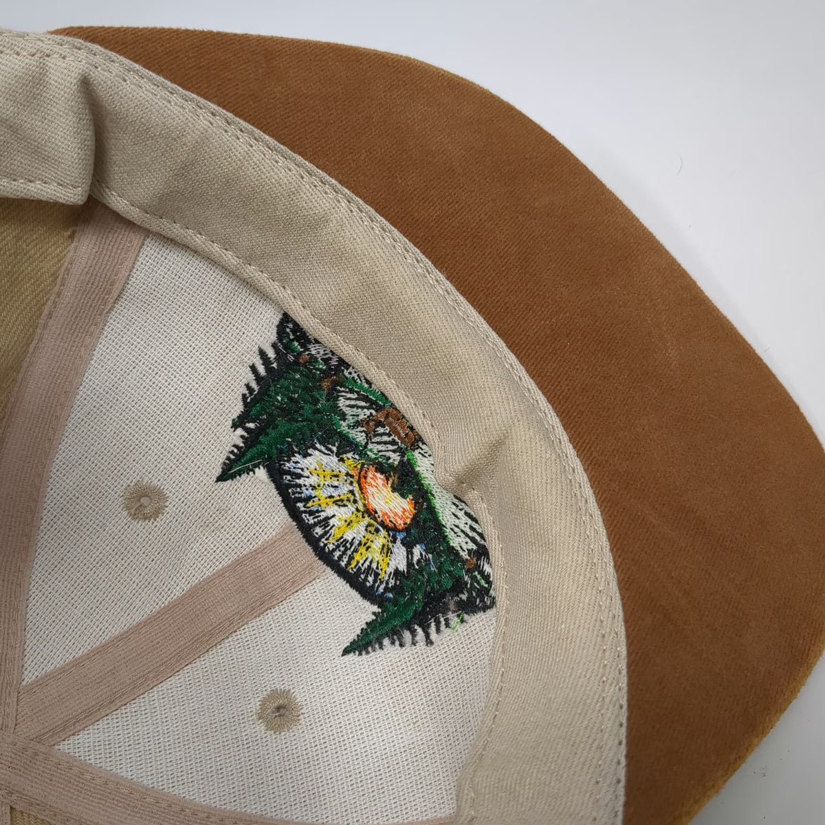 America's Legend Boise Cascade Snapback Hat Beige One Size Suede Brim Deer Fish