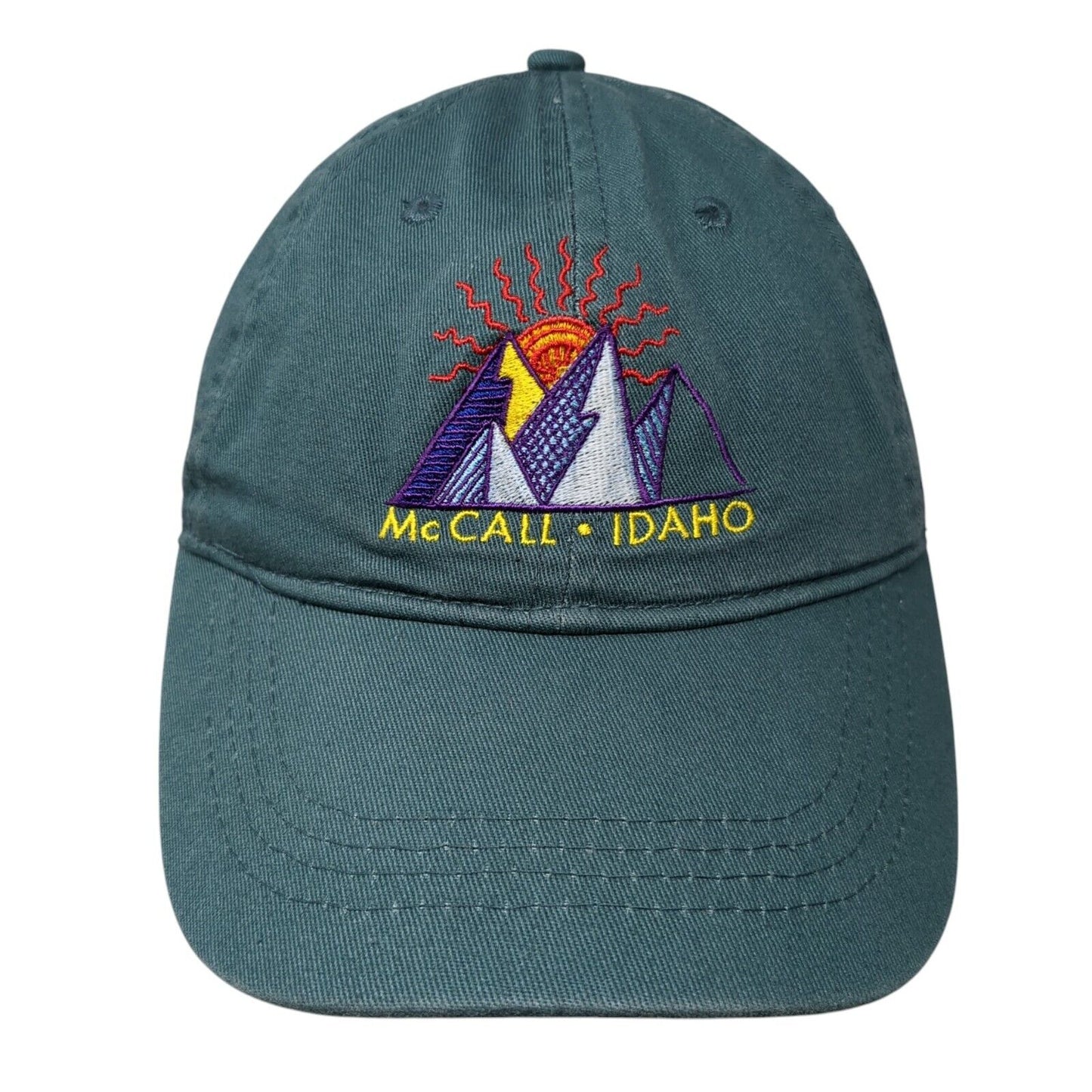 McCall Idaho Mountain Slideback Hat Green One Size Adjustable Ace USA