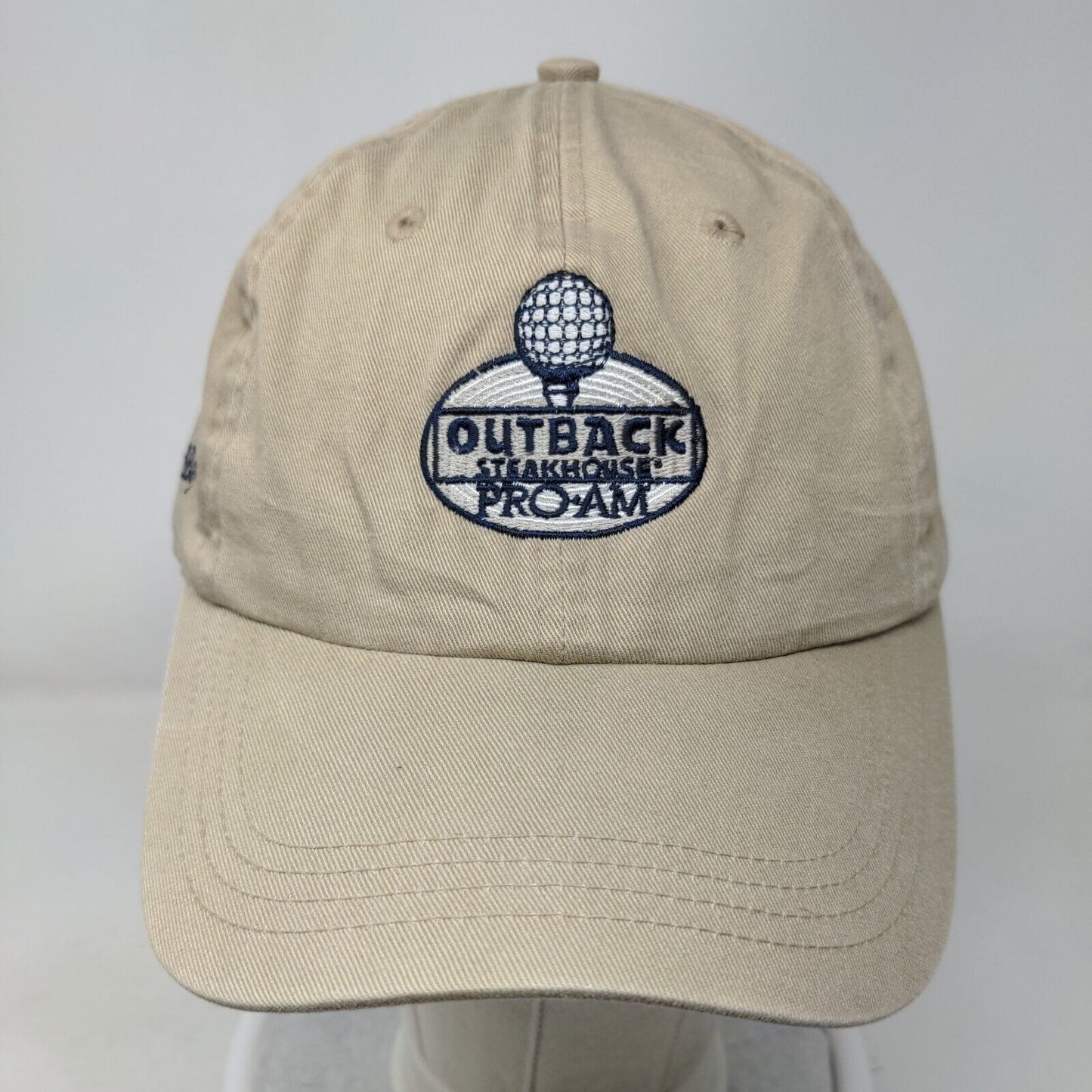 Outback Steakhouse Pro-Am Slideback Hat Tan One Size TPC Tampa Bay Ahead Vintage