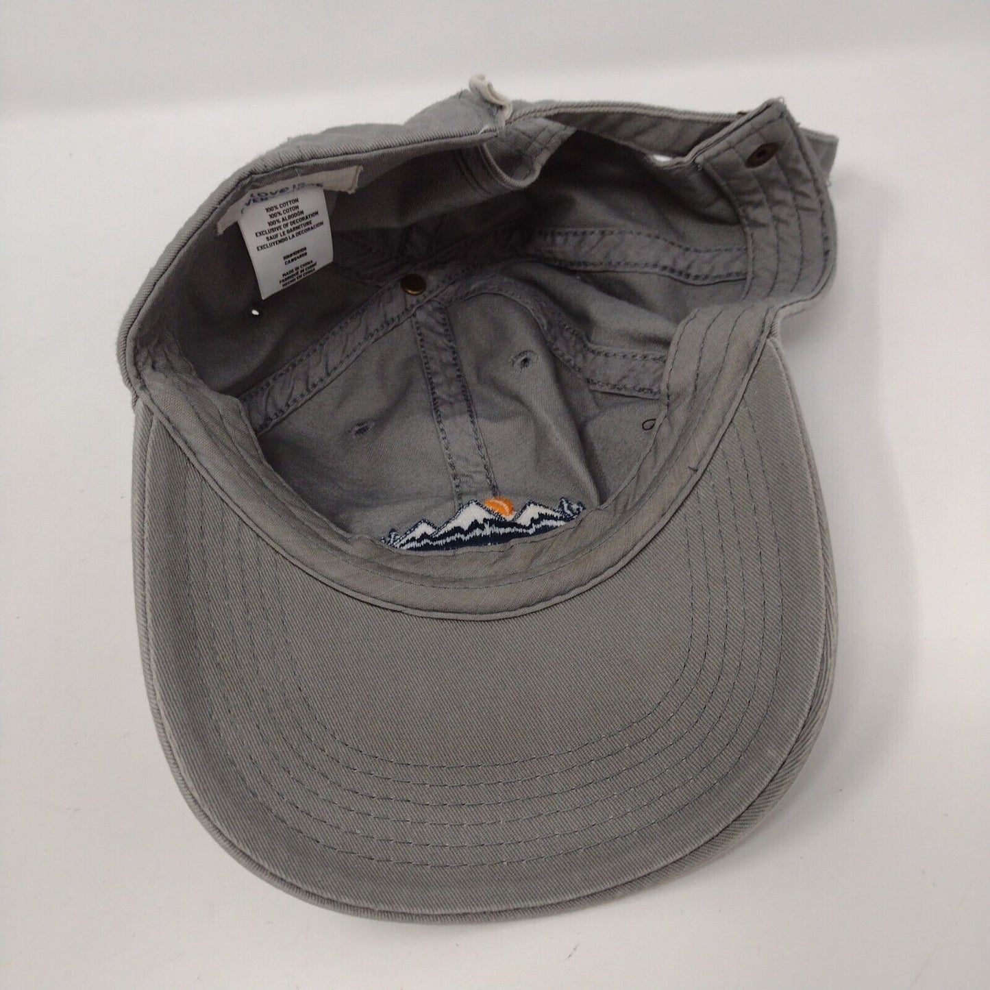 Life Is Good Mountains Chill Slideback Hat Gray OSFA Solid Embroidered