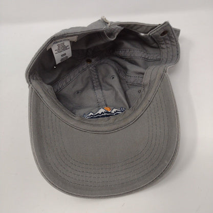 Life Is Good Mountains Chill Slideback Hat Gray OSFA Solid Embroidered