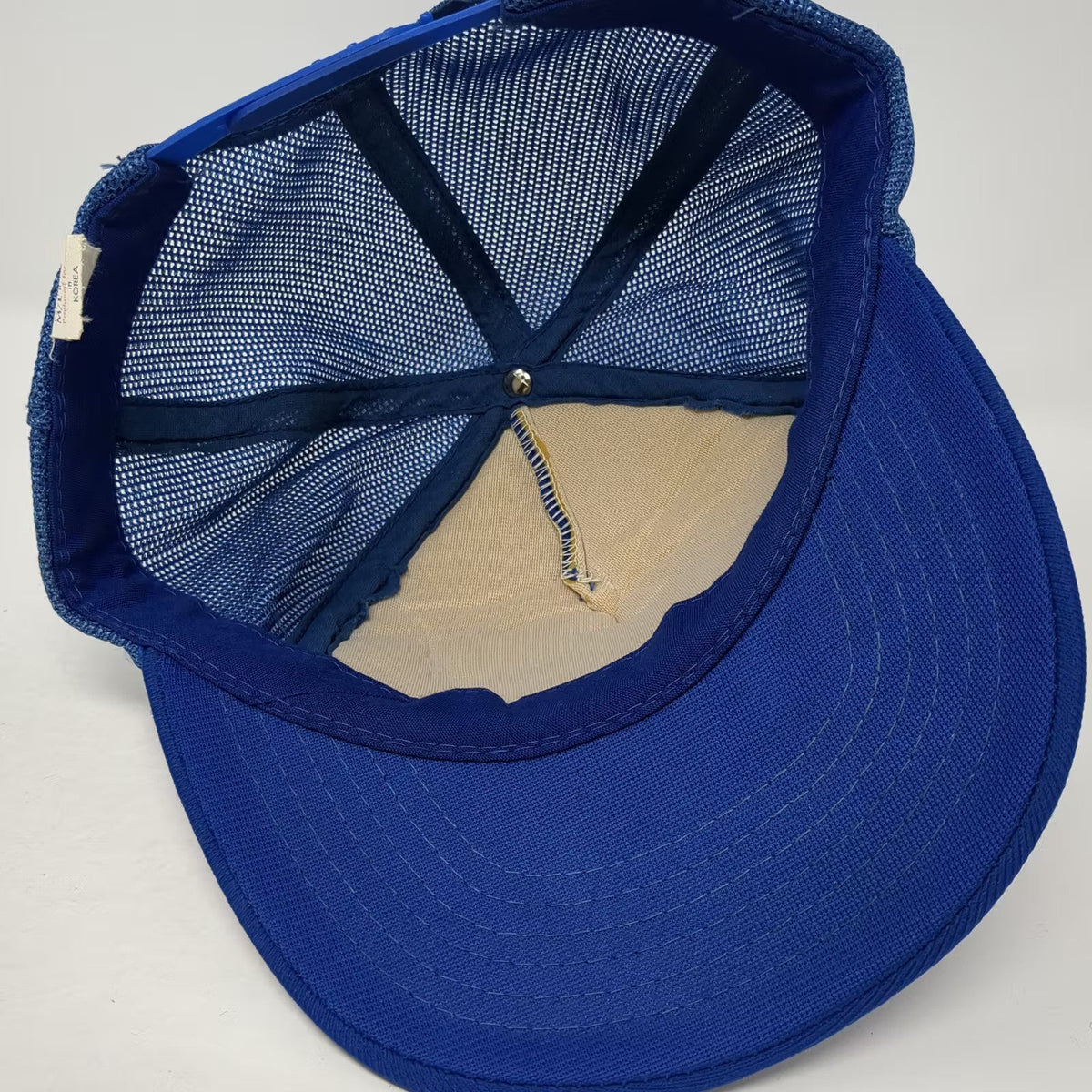 AJM Western Electric AMPS Bell System Blue White Trucker Hat Snapback L Vintage