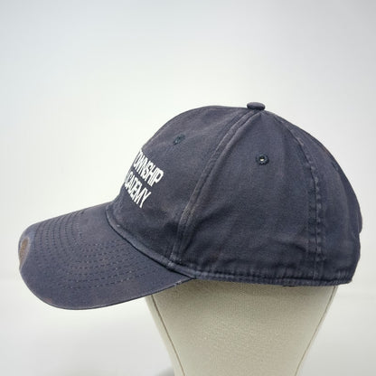 UltraClub Baseball Cap Blue White One Size Strapback Police Academy Hat Cotton