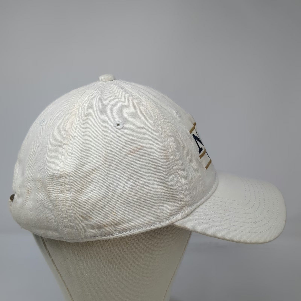 The Game Navy Sailing White One Size Slideback Cotton Logo Baseball Cap Hat