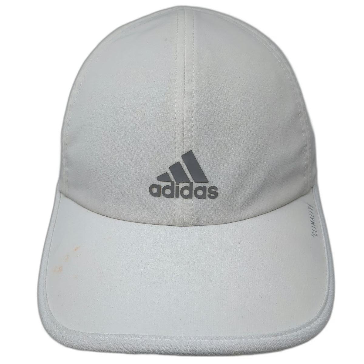 adidas Baseball Cap White One Size Climalite Performance Running Strapback Hat