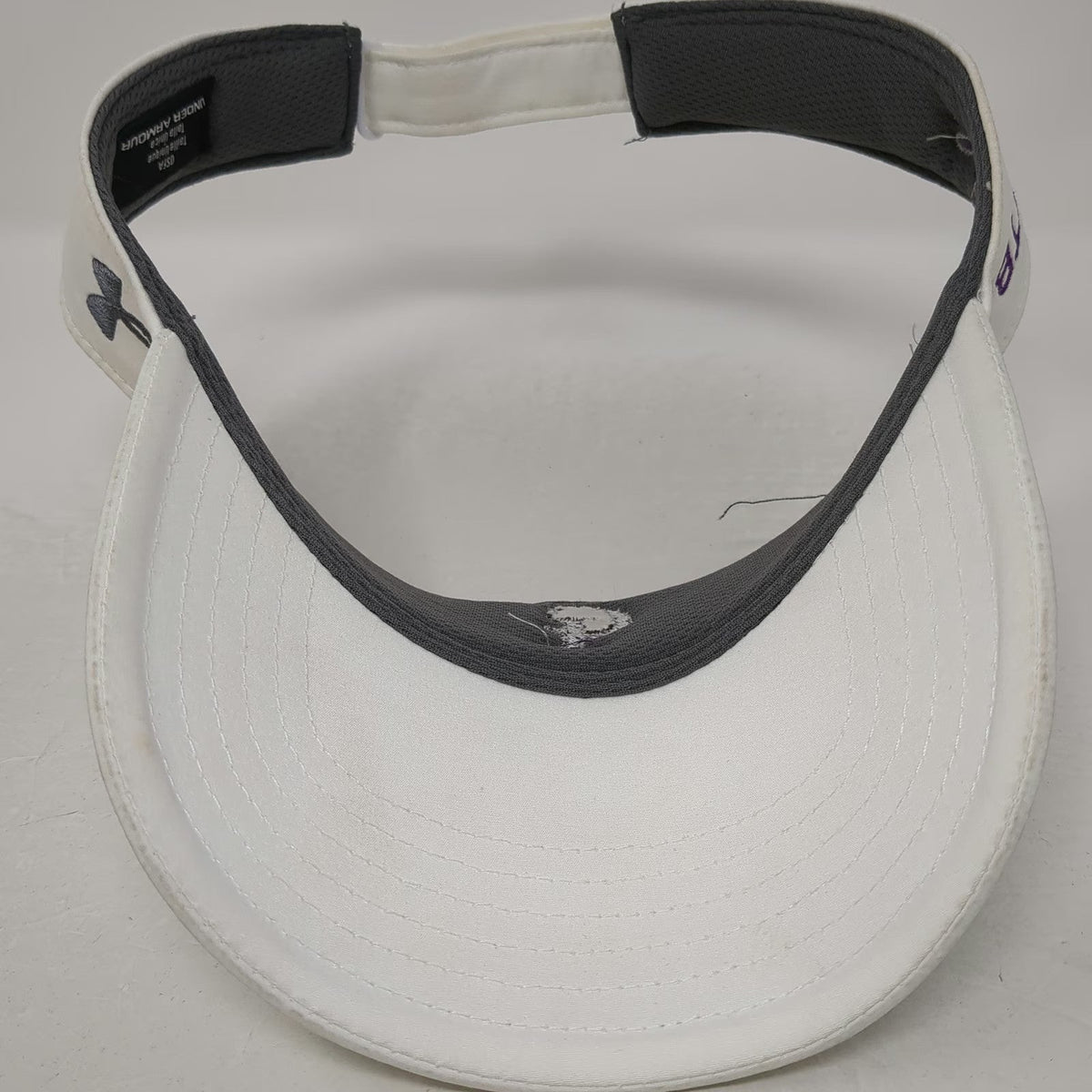 Under Armour Visor White One Size Purple Softball Logo Strapback Athletic Hat