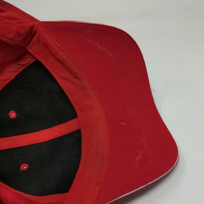 Reebok Slideback Hat Red Medium Adjustable Solid Vent Holes 6 Panel