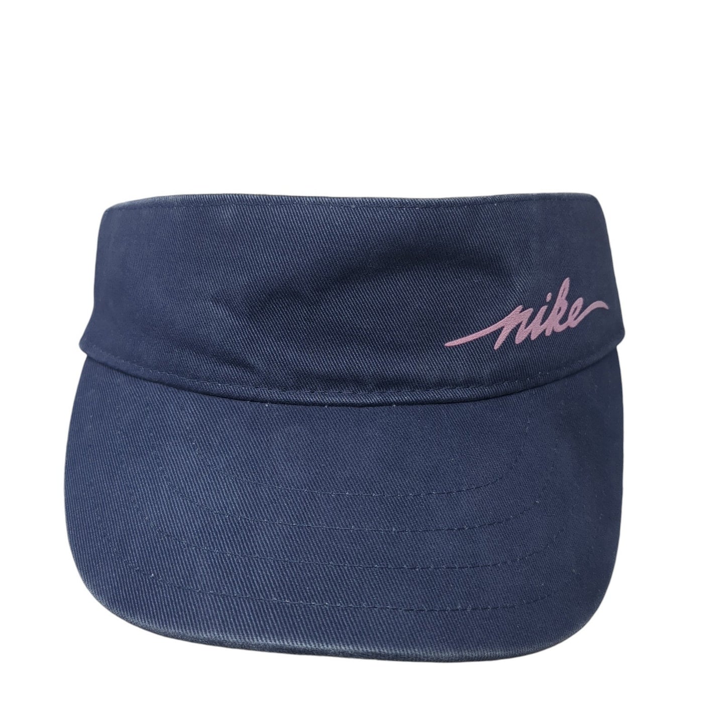 Nike Sun Visor Hat Blue One Size Adjustable Strap Lightweight Embroidered Swoosh