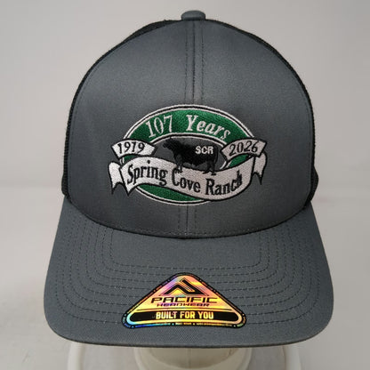 Pacific Headwear Trucker Hat Gray One Size Spring Cove Ranch Bull Mesh Snapback