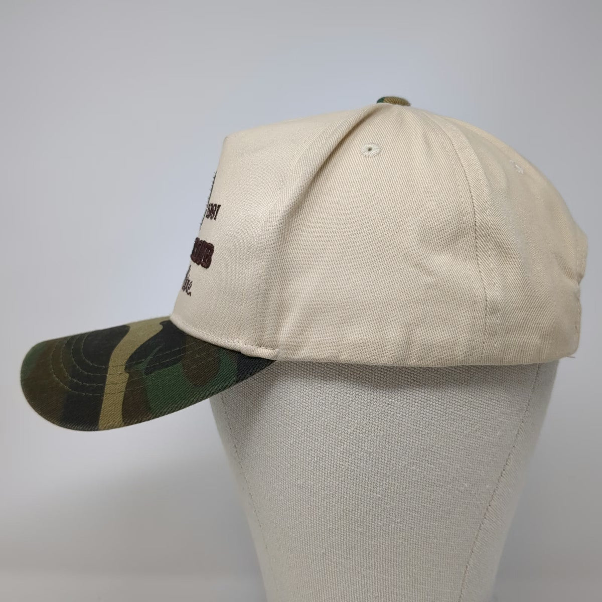American Attire 5 Panel Beige One Size Country Club Deer Camo Snapback Hat