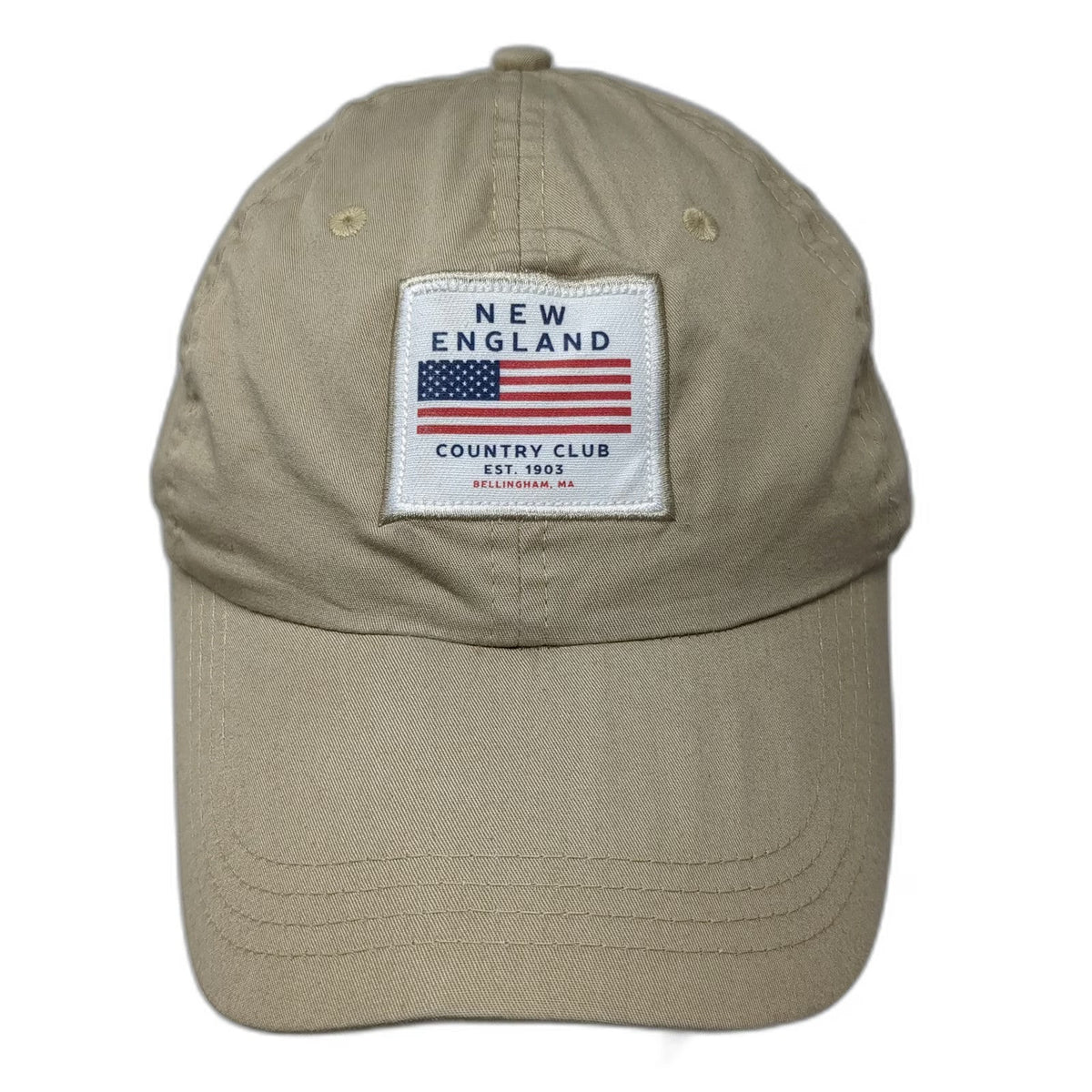 Ahead New England Country Club Baseball Cap Beige One Size American Flag Cotton