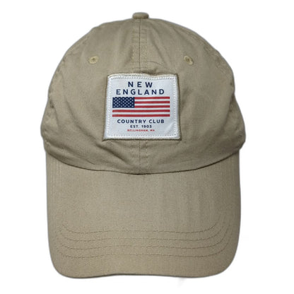 Ahead New England Country Club Baseball Cap Beige One Size American Flag Cotton