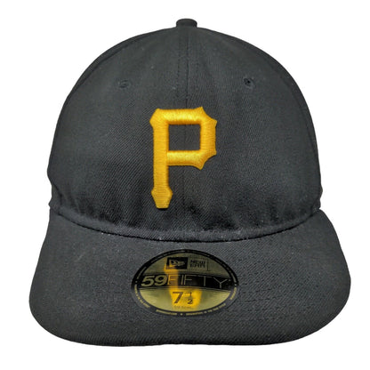 Pittsburgh Pirates Fitted Hat Black Size 7 1/2 Embroidered New Era 59Fifty MLB