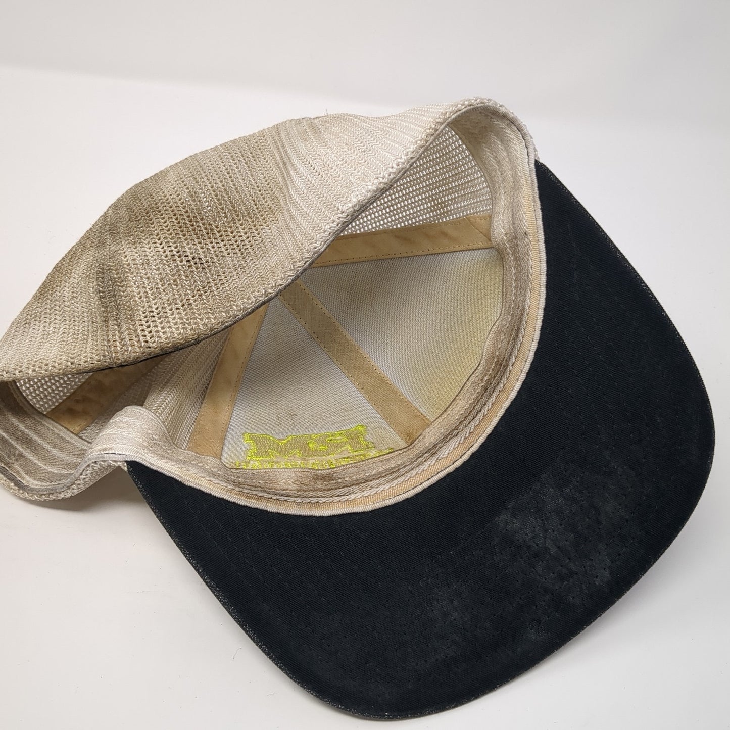 RM Mechanical Fitted Trucker Hat Black Medium Mesh Back Pacific Headwear