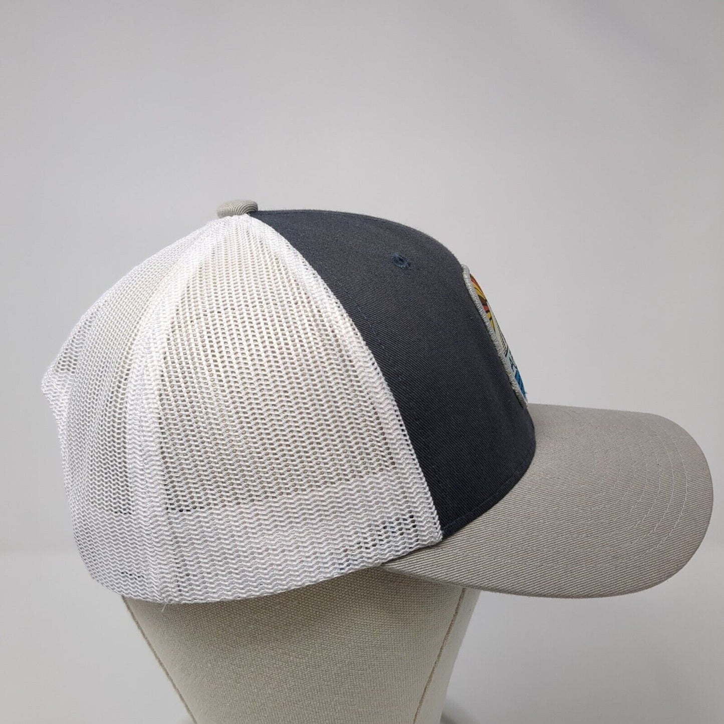 AFTCO Snapback Trucker Hat Gray OS Adjustable Embroidered Mesh Back Yupoong