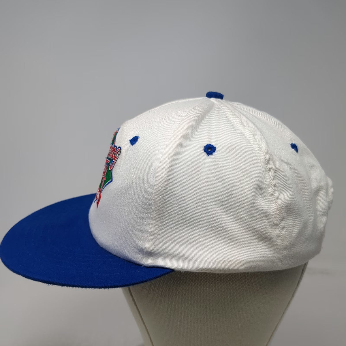 MLB Group II Communications Snapback Hat White Blue One Size Opening Day Ortho