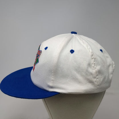 MLB Group II Communications Snapback Hat White Blue One Size Opening Day Ortho