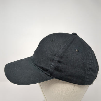 Unbranded Strapback Hat Black One Size Adjustable Vented Holes 6 Panel Blank
