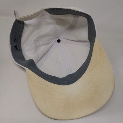 Adidas Strapback Hat White One Size Adjustable Vented Holes 6 Panel