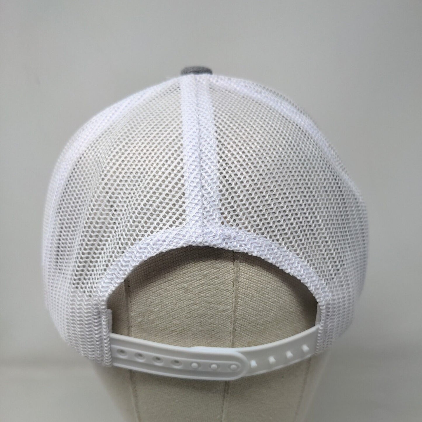 Leapers Leather Patch Snapback Trucker Hat Gray One Size Mesh Back