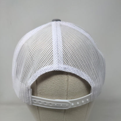 Leapers Leather Patch Snapback Trucker Hat Gray One Size Mesh Back