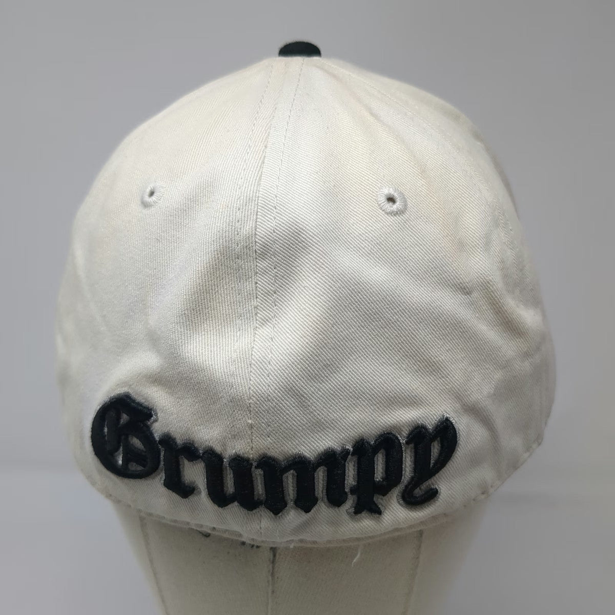Disney Baseball Cap White One Size Grumpy Seven Dwarfs Flocked Graphic Art Hat