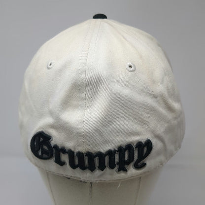 Disney Baseball Cap White One Size Grumpy Seven Dwarfs Flocked Graphic Art Hat
