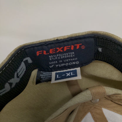 Hurley Fitted Hat Tan Size L/XL Flexfit Embroidered Vented Holes 6 Panel Yupoong
