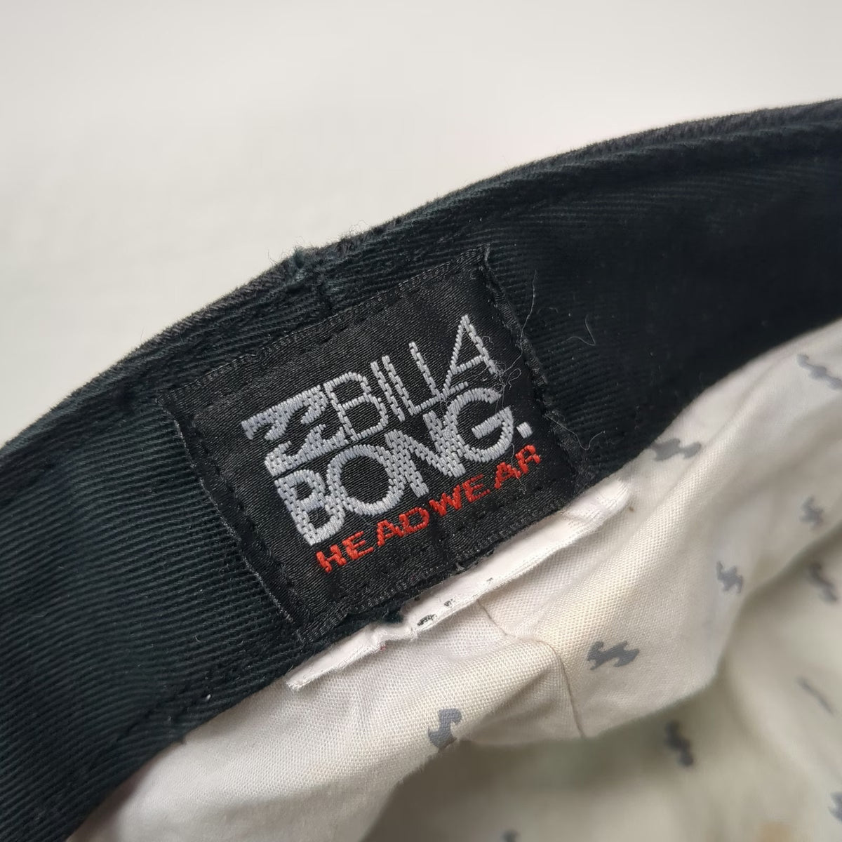 Billabong Army Cap Black One Size Herringbone Pattern Metal Logo Flat Top Hat