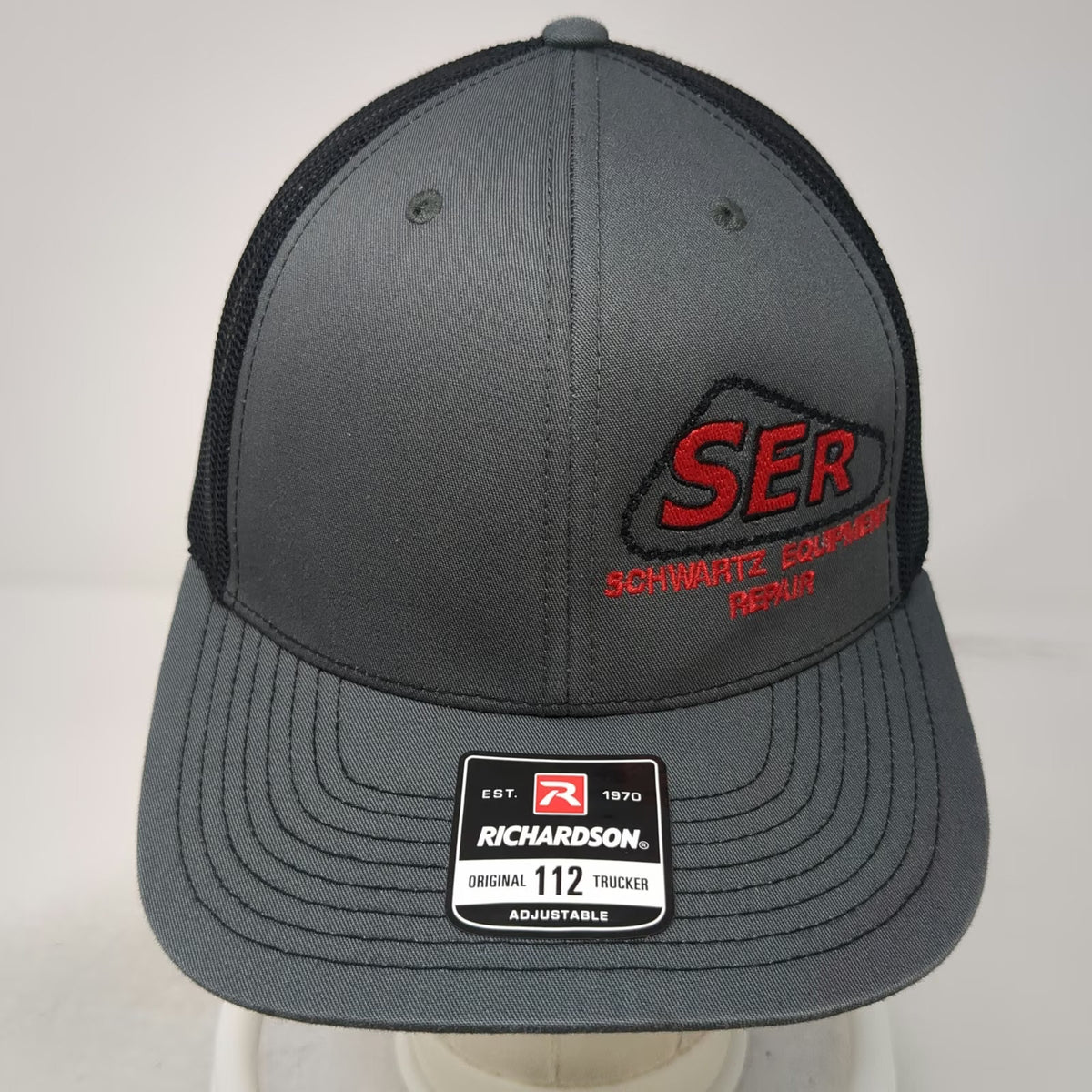 Richardson Trucker Hat Gray One Size 112 Mesh Snapback Schwartz Equipment Repair